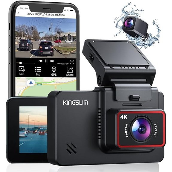 Kingslim 4K dvostruka dash kamera s Wi-Fi i GPS-om